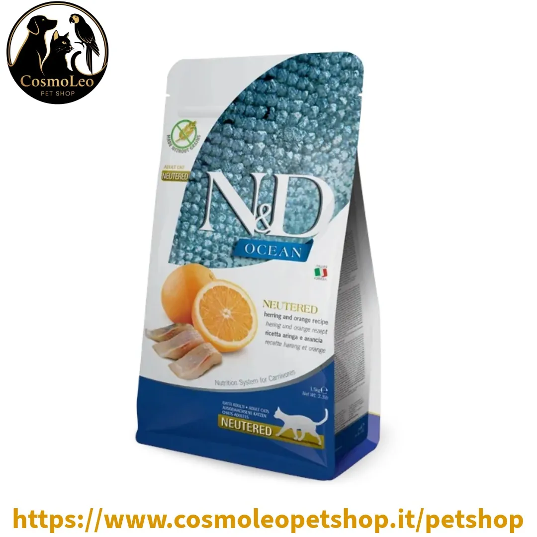 N&amp;D Cat Ocean Neutered Aringa e Arancia 5 kg