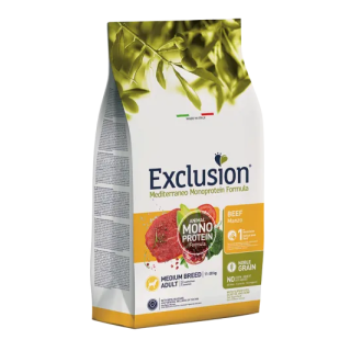 Exclusion dog mediterraneo adult manzo medio 12 kg