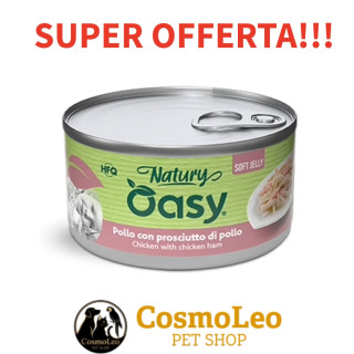 Oasy natùry pollo con prosciutto 85 g – soft jelly per gatti | cosmoleo